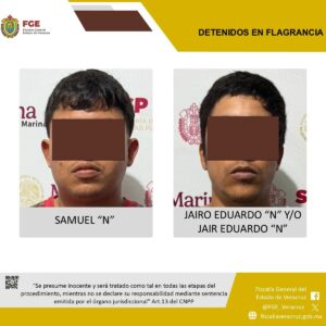 Detenidos en flagrancia y objetos asegurados en operativo de cateo en Saltabarranca