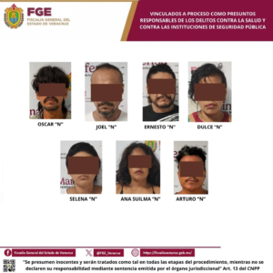 Vinculan a proceso a siete personas por narcomenudeo y agresión a policías en Coatzacoalcos