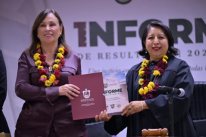Gobernadora recibe Informe Anual del Tribunal Superior de Justicia del Poder Judicial del Estado